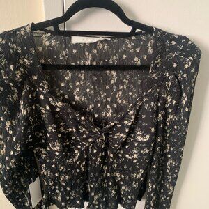 ASTR the Label Puff Sleeve Long Sleeve Floral Top
